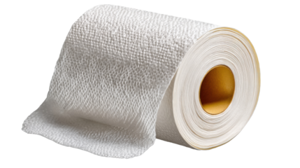 Rolled Bandage Closeup: A pristine white bandage roll, meticulously captured in a clean, close-up shot, epitomizing hygiene, safety, and wound care. 