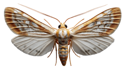 Detailed Moth Macro: Witness the intricate details of a moth, showcasing its delicate wings and unique patterns in high resolution. A perfect illustration of nature's craftsmanship.