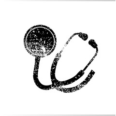 Vector Distressed stethoscope depicts medical healthcare.