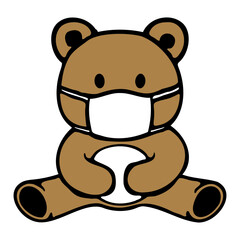 Teddy Bear Face Mask Pandemic Flu Health Protection Ill