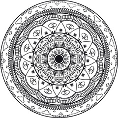 Fototapeta premium Intricate Black and White Mandala Vector Design
