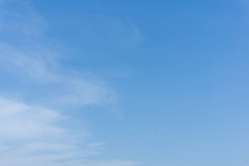 Clear Blue Sky with Wispy Clouds