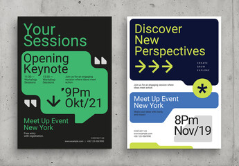 Minimalist Educational Event Posters with Modern Color Palette