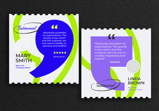 Testimonial Design Layout with Quotation Mark