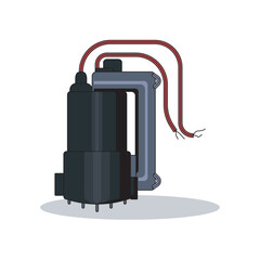 Vector illustration of a driver transformer BCT component with coil wiring, ideal for electronic circuit boards, amplifiers, or power driver system design projects and industrial layouts.