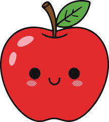 cute red apple vector illustration