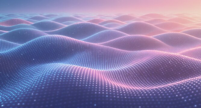 Abstract Wave Background with Glowing Particles - Powered by Adobe