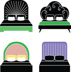 Stylish bed designs, modern bedroom furniture, elegant headboards, colorful pillows, vibrant decor, interior design, cozy sleep space, unique styles, comfortable bedding, home inspiration