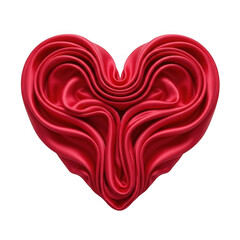 Red heart shape isolated on transparent background