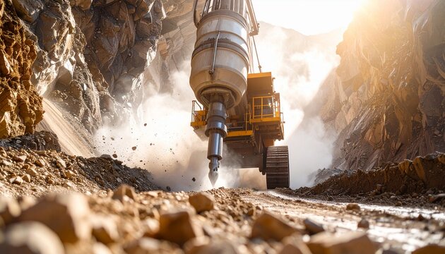 Pemandangan Alat berat di lokasi tambang 