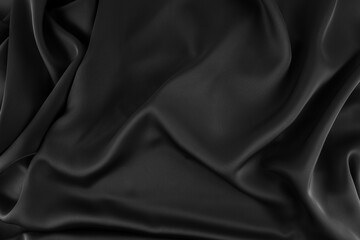 Black Crumpled Silk Texture Background