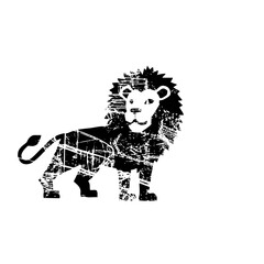 Fototapeta premium Vector Geometric lion with a bold textured .