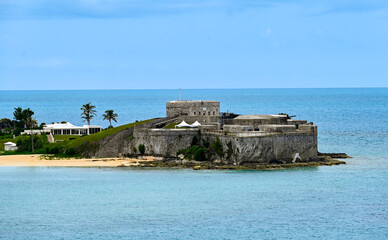 tropical island in the Caribbean, Hamilton, Bermudas.