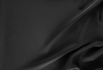 Black Crumpled Silk Texture Background
