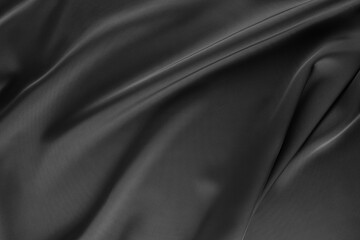 Black Crumpled Silk Texture Background
