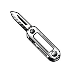 Hand drawn illustration of a small folding pocket knife