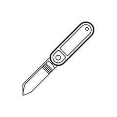 Simple line drawing of a folding pocket knife