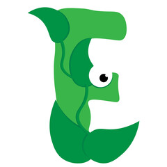 Cute Letter Leaf E
