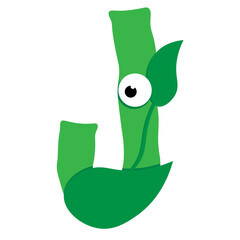 Cute Letter Leaf J