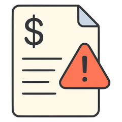 financial statement alert flat color vector illustration template design