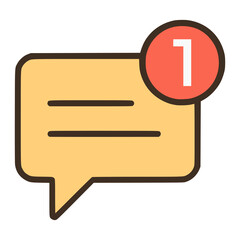 message notification flat color vector illustration template design