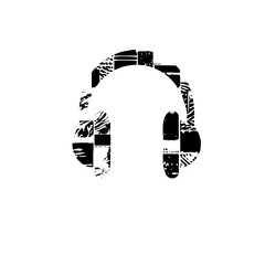 Vector Abstract headphones with textured fill.