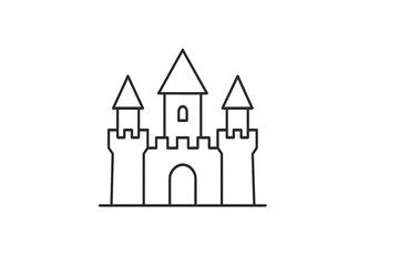 Fototapeta premium Castle Illustration Line Art Minimalist Design