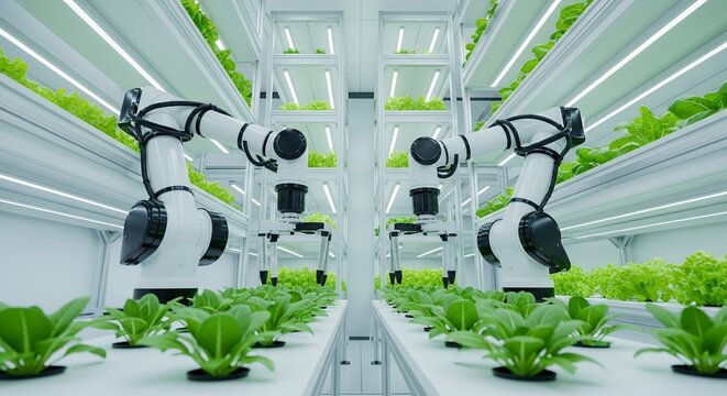 Automated Vertical Farming with Robotic Arms