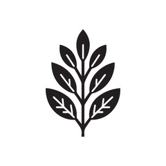 minimalist bay leaf icon with white background