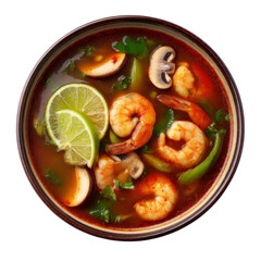 Delicious shrimp soup with lime, mushrooms, and fresh herbs, offering vibrant and flavorful experience. Perfect for seafood lovers
