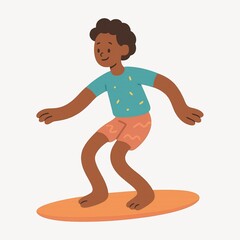 Obraz premium Playful cartoon surfer illustration.