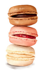 macaroons isolated on white background