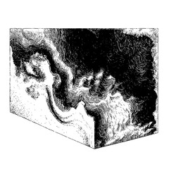 Obraz premium Abstract cube illustration with intricate line work and shading creating a unique visual effect