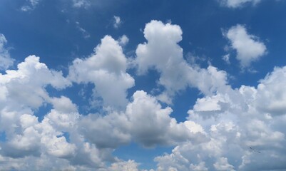 Beautiful cloudscape in blue sky, natural background