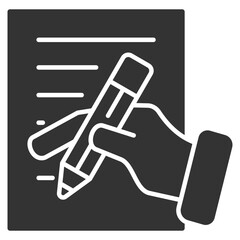 Writing Glyph Icon Element For Design