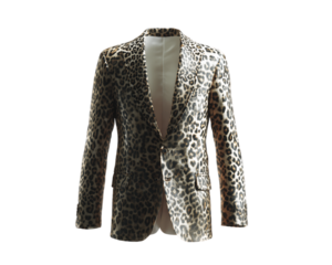 Leopard Print Blazer on Transparent Background, PNG