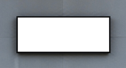 Blank Digital Signage Screen Mockup on Textured Wall