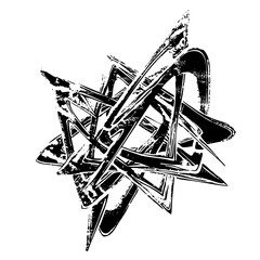 Vector Abstract geometric starburst with sharp vector shapes.