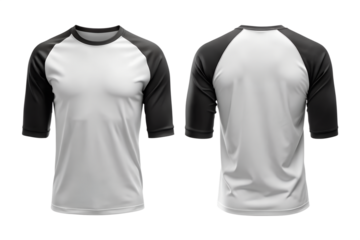 Modern raglan sleeve t-shirt mockup front and back view for versatile apparel design and branding