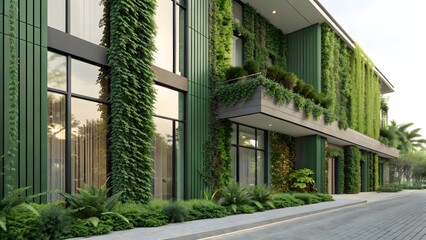 Fototapeta premium Sustainable Urban Design with Vertical Greenery
