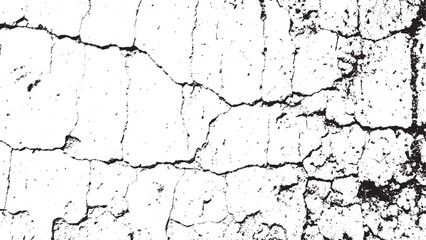 Abstract Black and White Distressed Grunge Wall Texture with Cracks