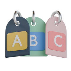 Series ABC Tags 3D Icon Colorful Style