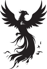 Fototapeta premium Majestic Phoenix Rising in Flame Silhouette Art