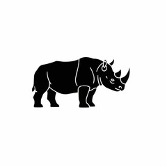 Endangered Rhino Species Icon Illustration