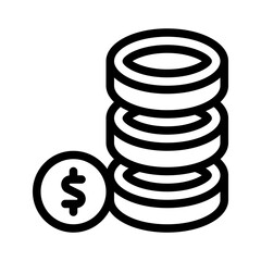 coin stack line icon