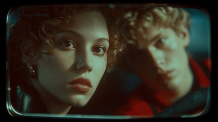 90s Nostalgia. Vintage Film Aesthetic. Images styled with retro 90’s touches. such as vintage clothing, film grain, or neon hues.