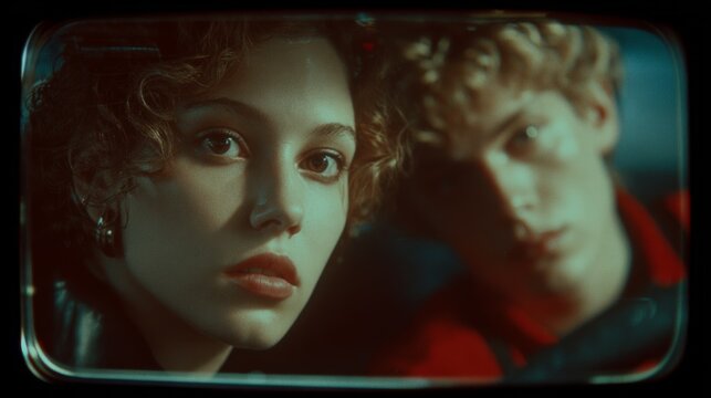 90s Nostalgia. Vintage Film Aesthetic. Images styled with retro 90’s touches. such as vintage clothing, film grain, or neon hues. - Powered by Adobe