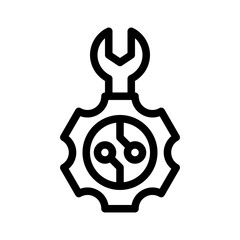 mechanical gear line icon