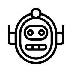robot face line icon