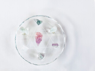 Fluorite Crystals on Glass Star